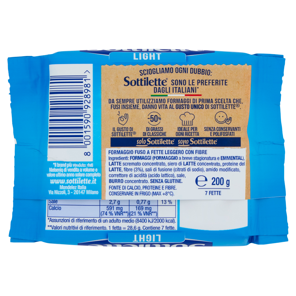 Sottilette Light formaggio fuso a fette leggero - 200 g