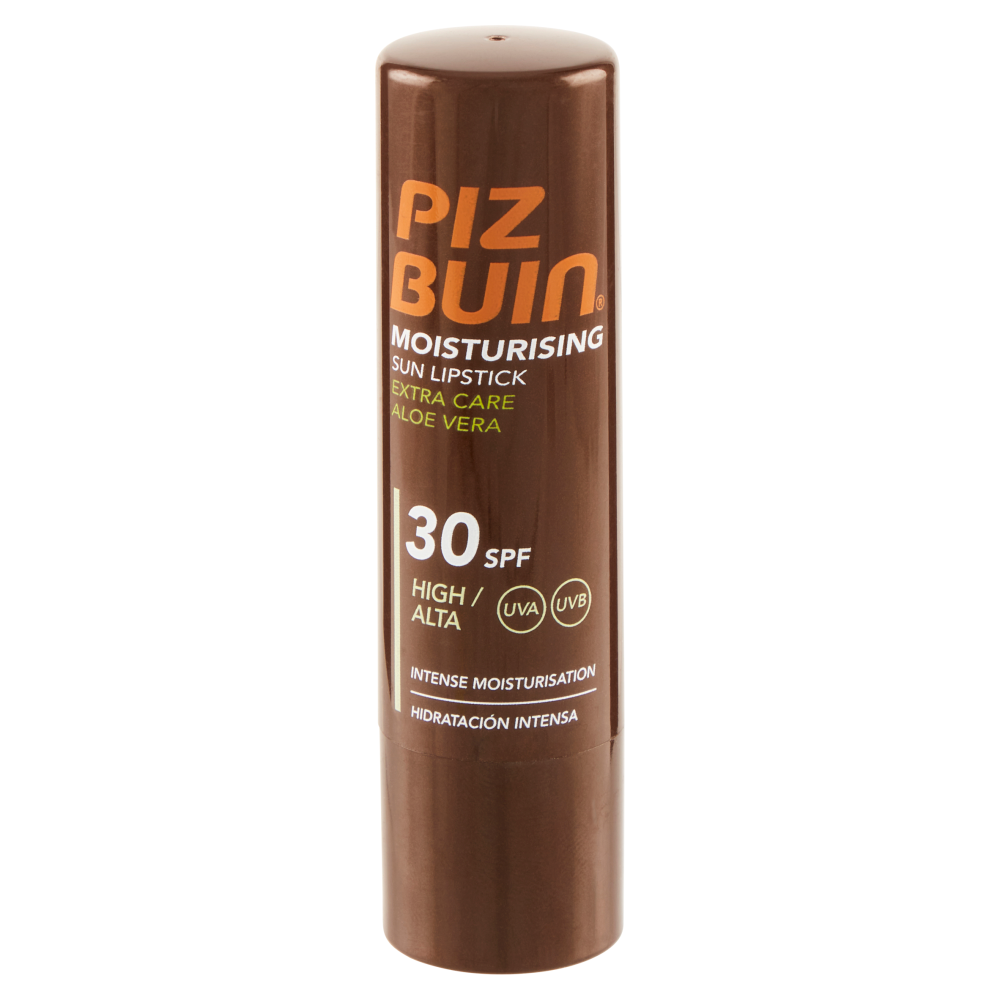 Piz Buin, Stick Solare Per Labbra, Moisturising, Protezione Alta 30SPF, Filtro Solare Uva/Uvb, 4.9g