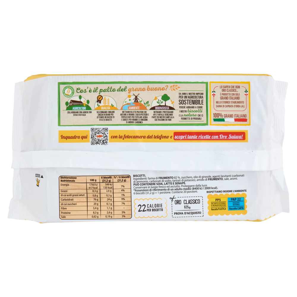 Oro Saiwa biscotti secchi Classici - 625 g