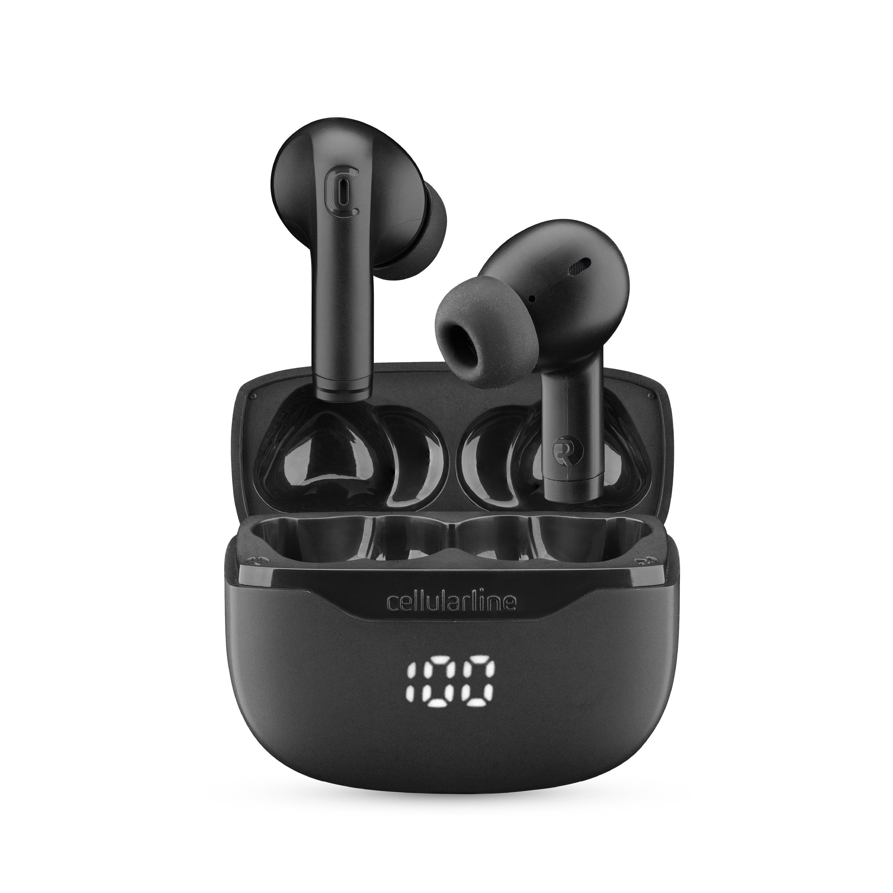 Cellularline Key Auricolari TWS Bluetooth custodia di ricarica e display led