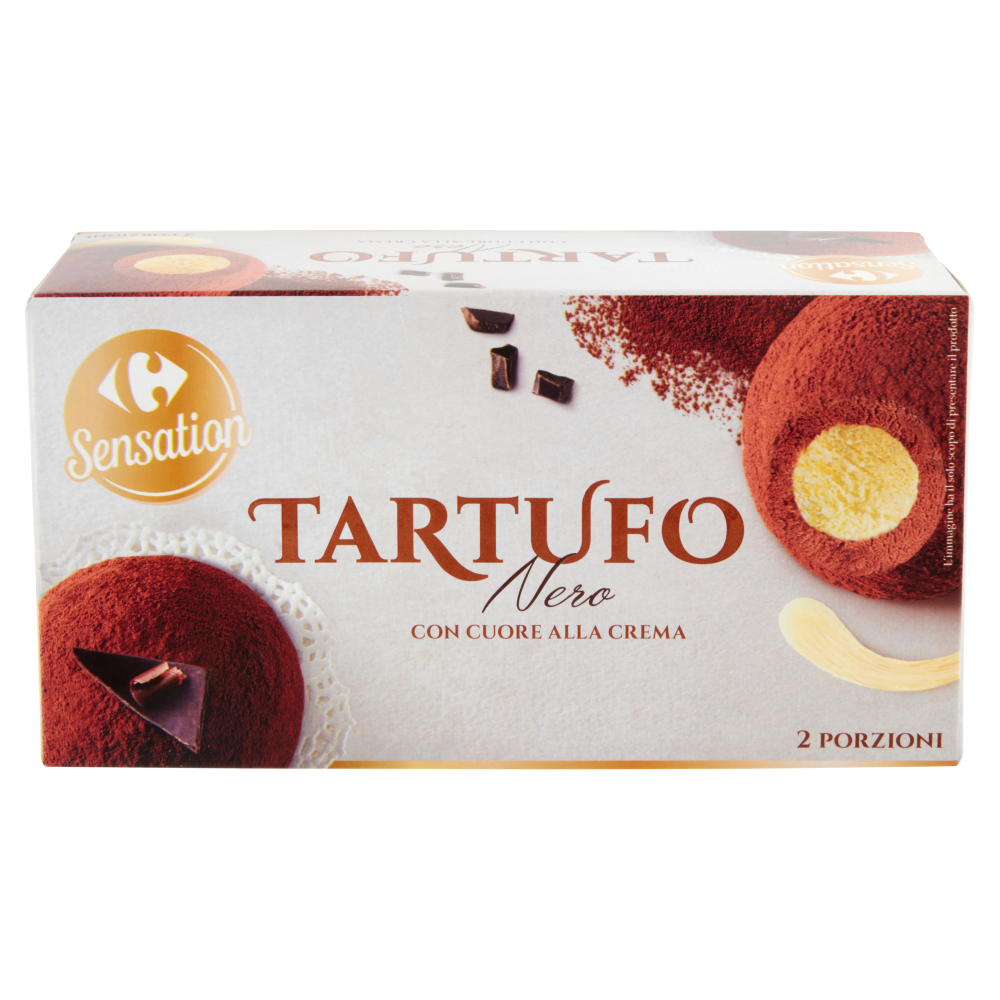 Carrefour Sensation Tartufo Nero con Cuore alla Crema 2 x 80 g