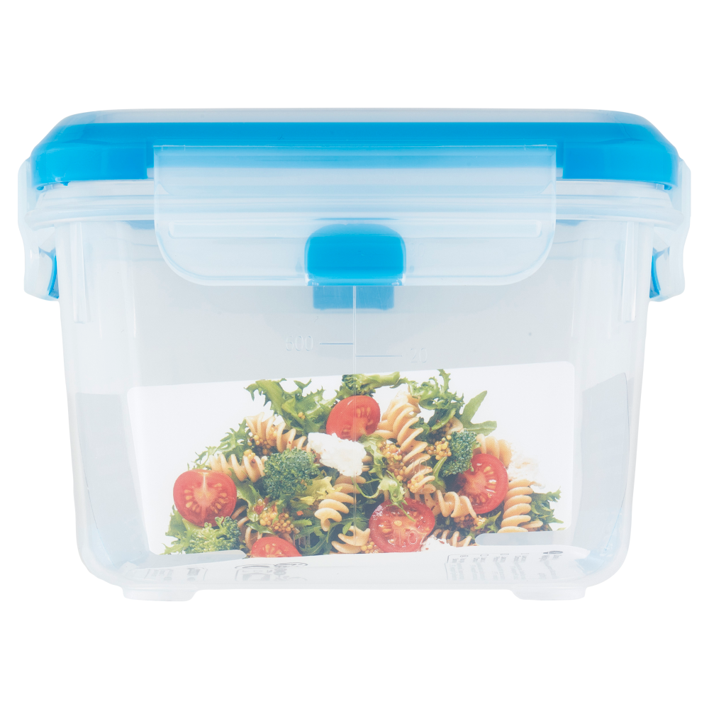 365+ Contenitore Con Coperchio, Quadrato Inox/plastica, 600 Ml