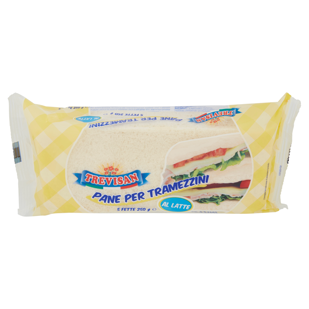 Trevisan Pane per Tramezzini al Latte 5 Fette 250 g