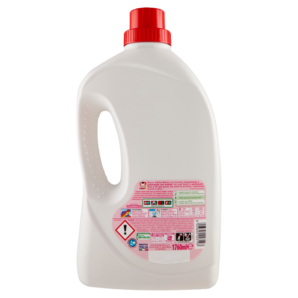 Omino Bianco Detersivo Lavatrice Liquido Ninfea Rosa 44 Lavaggi 1760 ml