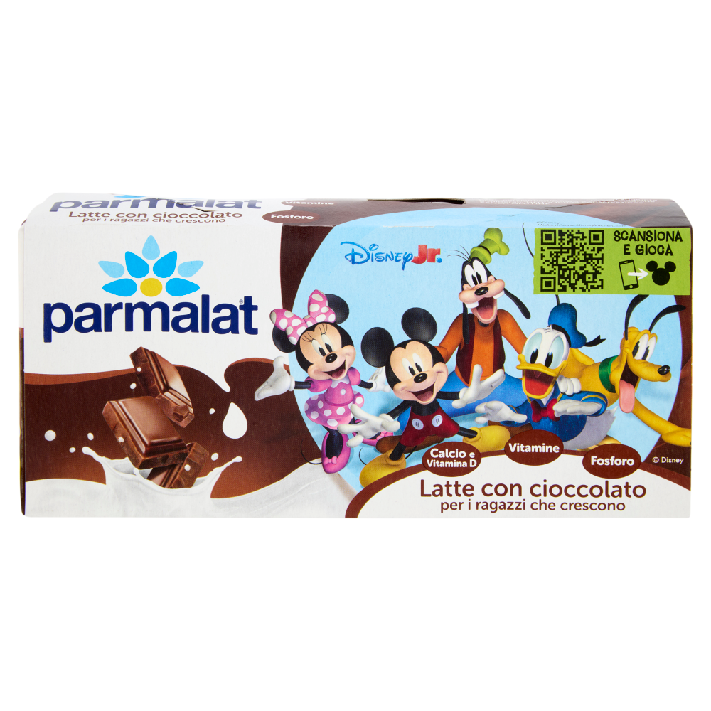 parmalat Latte con cioccolato per i ragazzi che crescono Disney Jr. 3 x 200 ml