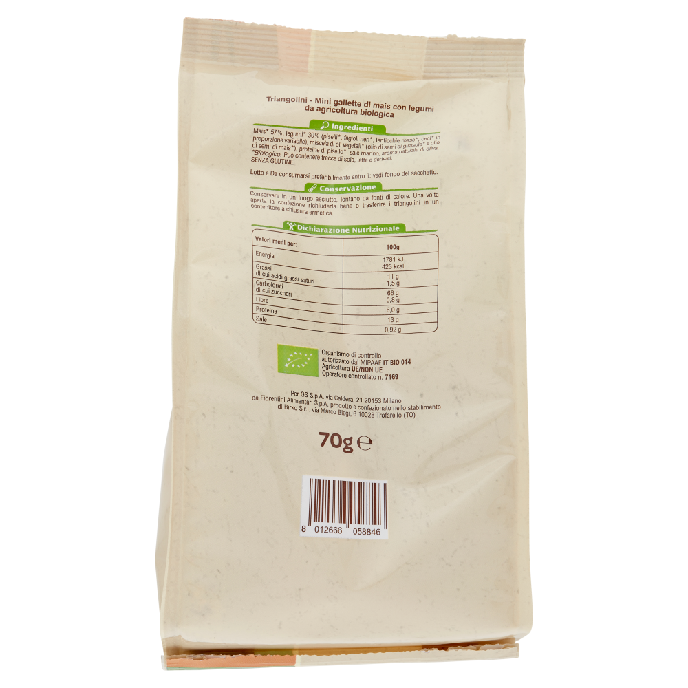 Carrefour Bio Triangolini di mais con legumi 70 g