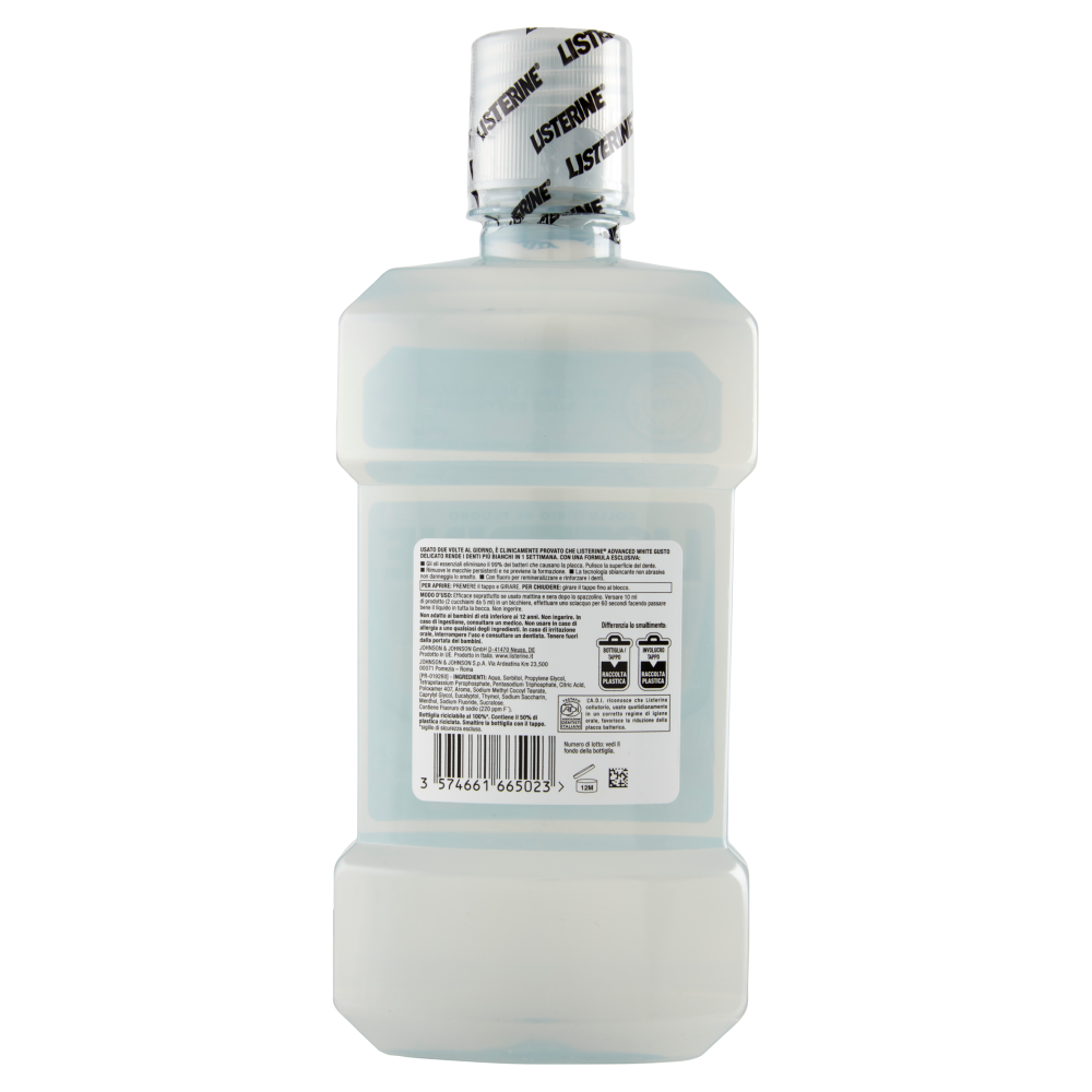 Listerine Advanced White Gusto Delicato Menta 500 ml