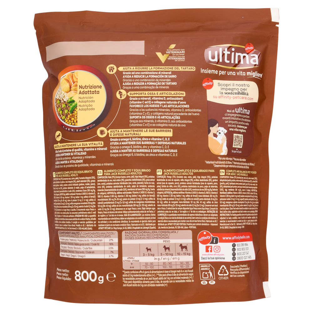 ultima Dog Jack Russell Terrier con Pollo 800 g