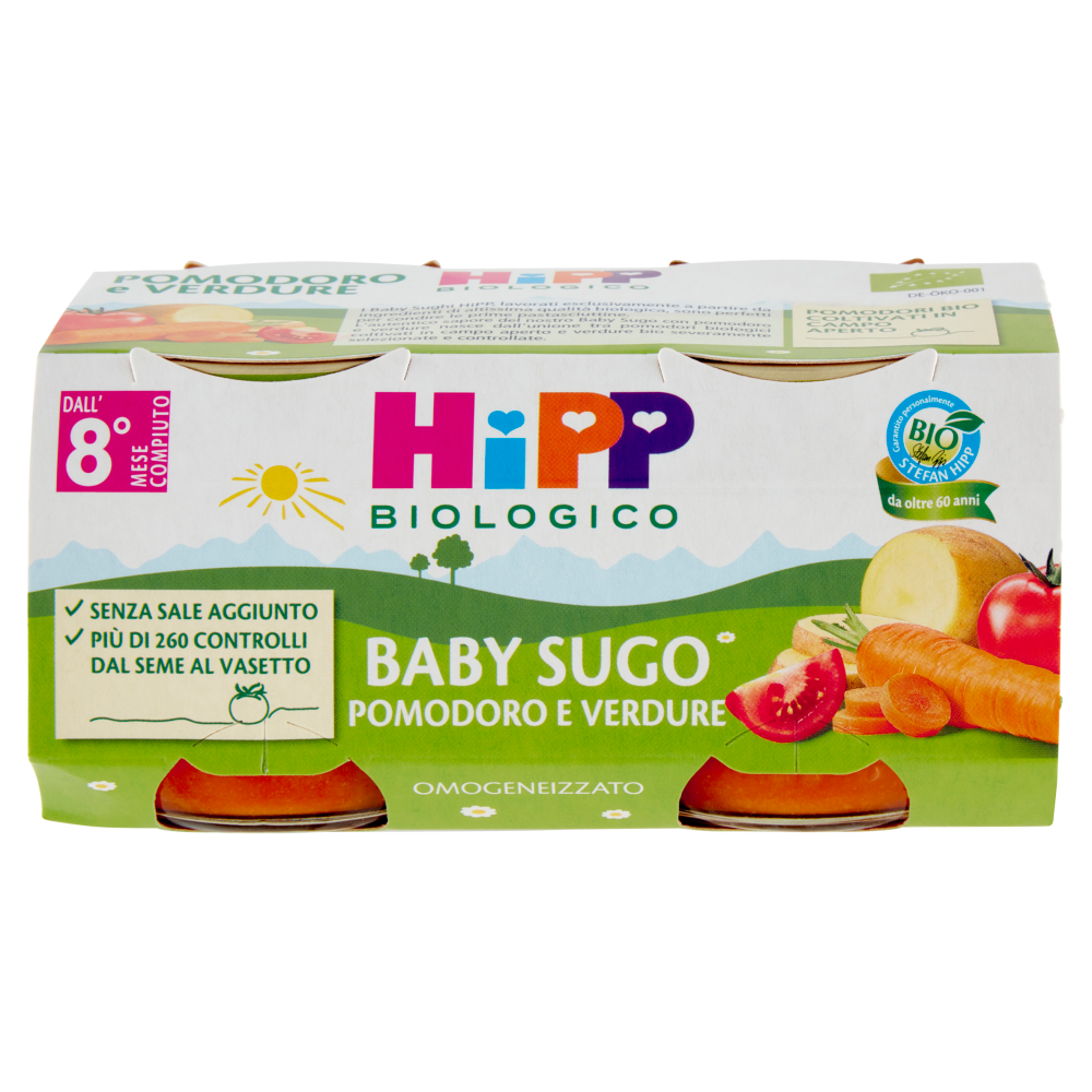 HiPP Biologico Baby Sugo Pomodoro e Verdure Omogeneizzato 2 x 80 g