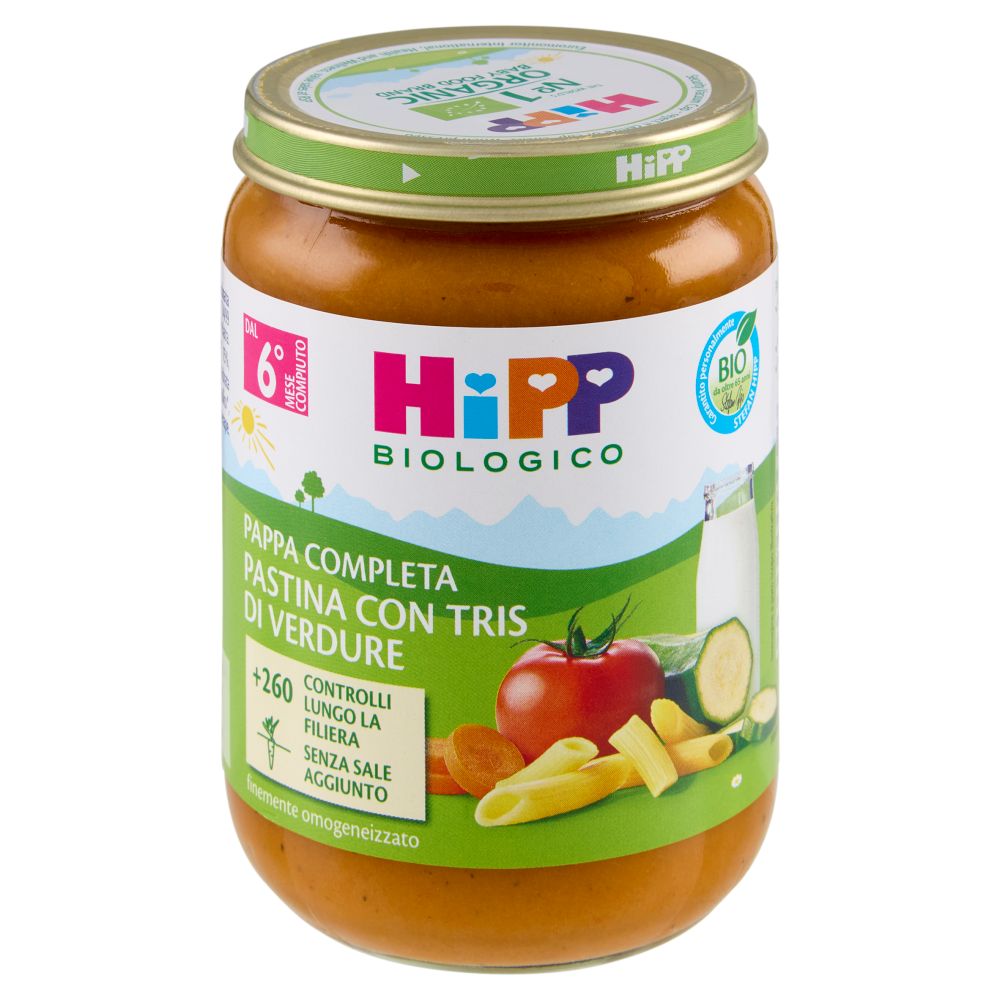 HiPP Biologico Pappa Completa Pastina con Tris di Verdure 190 g