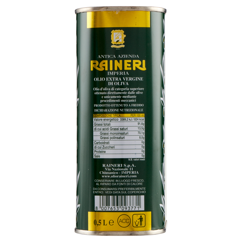 Raineri Olio Extra Vergine di Oliva Ottenuto a Freddo 500 ml