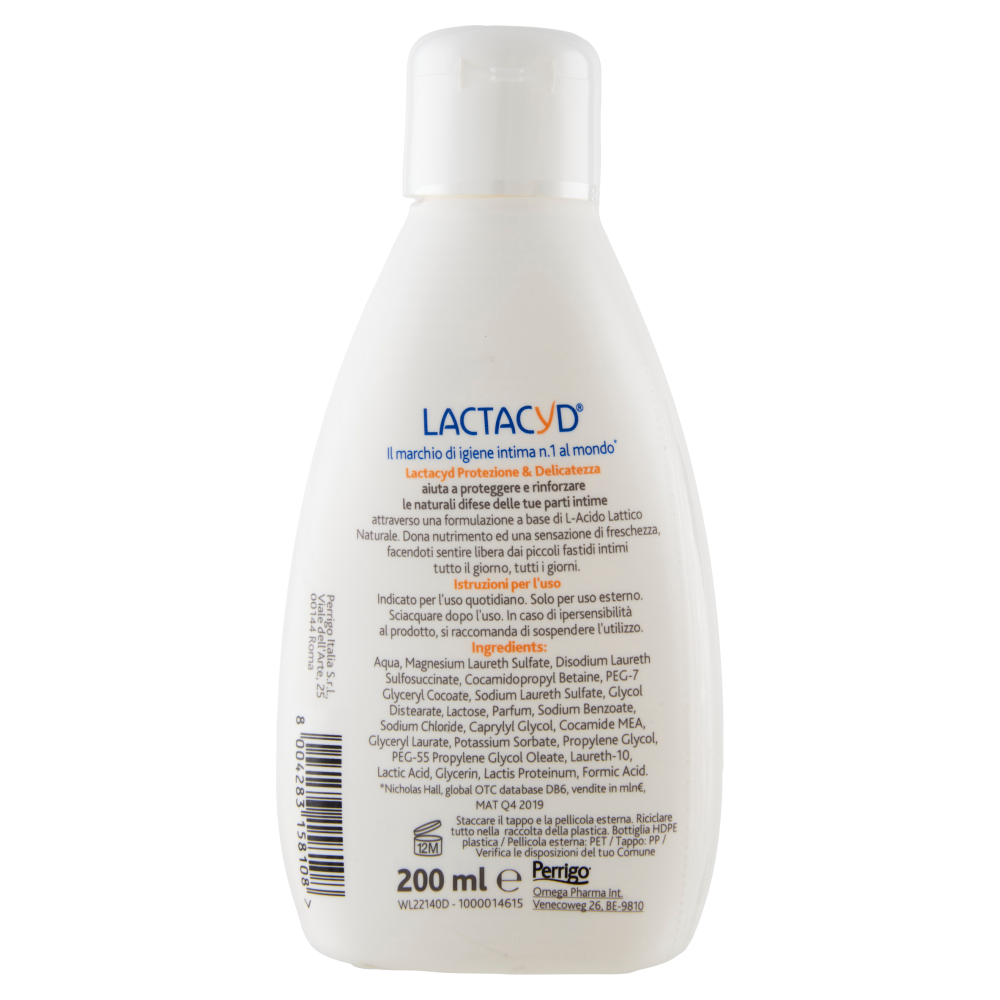 Lactacyd Protezione & Delicatezza Detergente intimo per tutti i tipi di pelle 200 ml