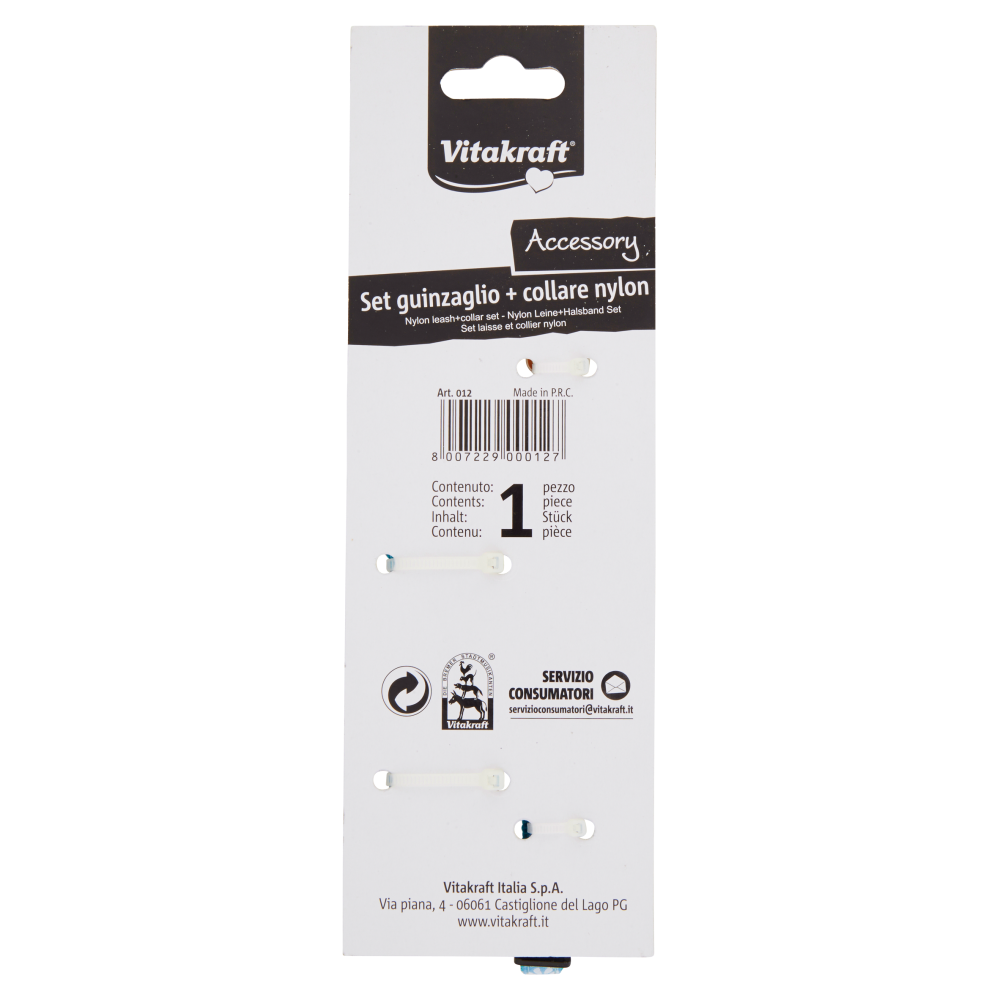 Vitakraft Accessory Set guinzaglio + collare nylon S 1 pz