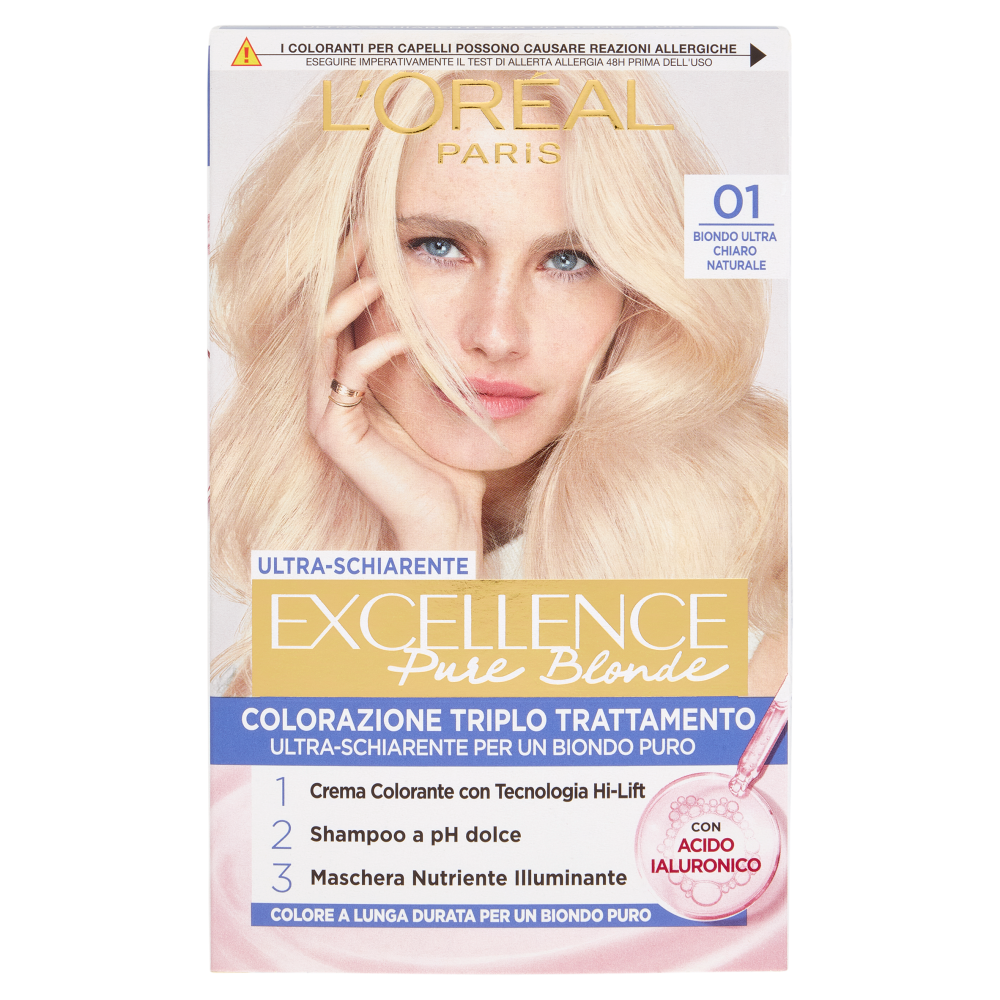 L'Or&eacute;al Paris Excellence Pure Blonde Colorazione Triplo Trattamento 01 Biondo Ultra Chiaro Naturale