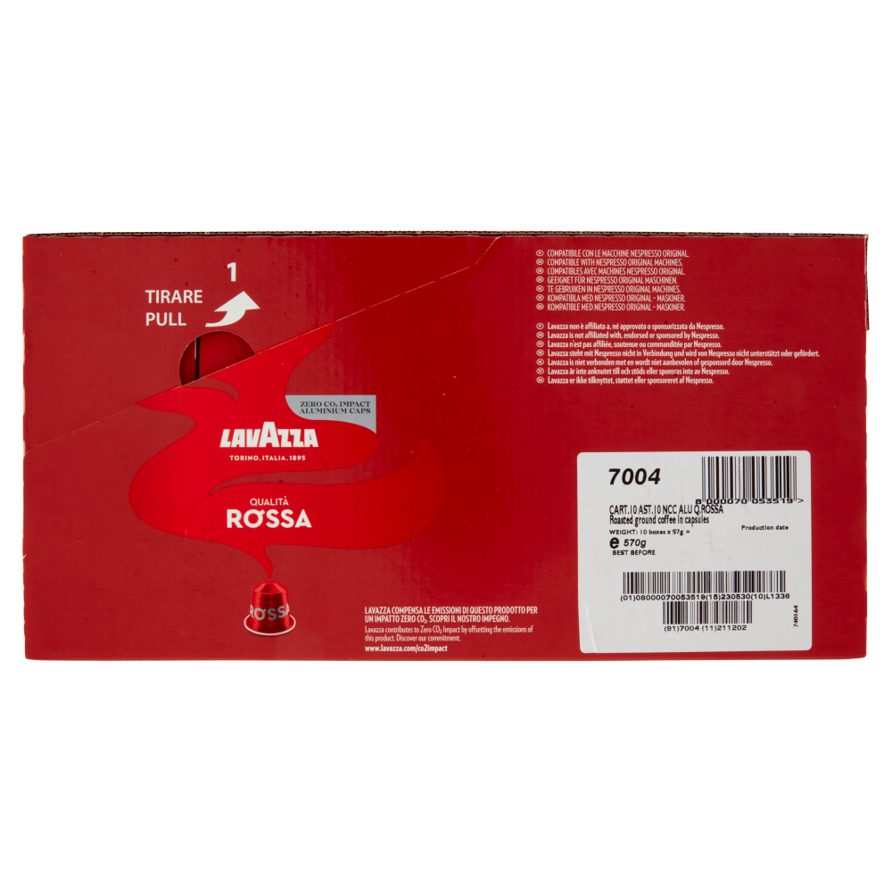 Lavazza Qualit&agrave; Rossa Compatibile con macchine Nespresso Original 10 x (10 x 5,7g)