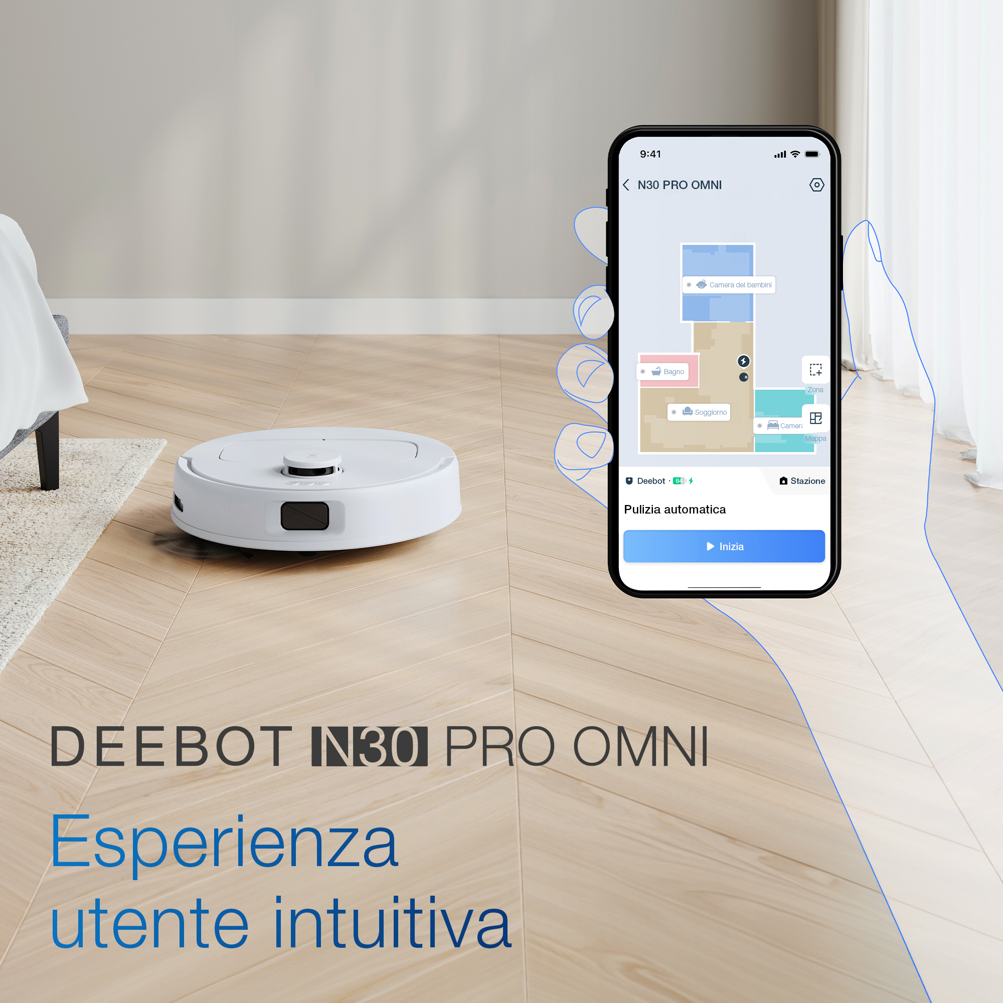 Ecovacs Deebot N30 Pro Omni 0,35 L Senza sacchetto Bianco
