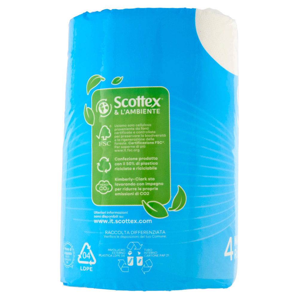 Scottex Pulito Completo Carta Igienica Maxi Rotoli 4 pz