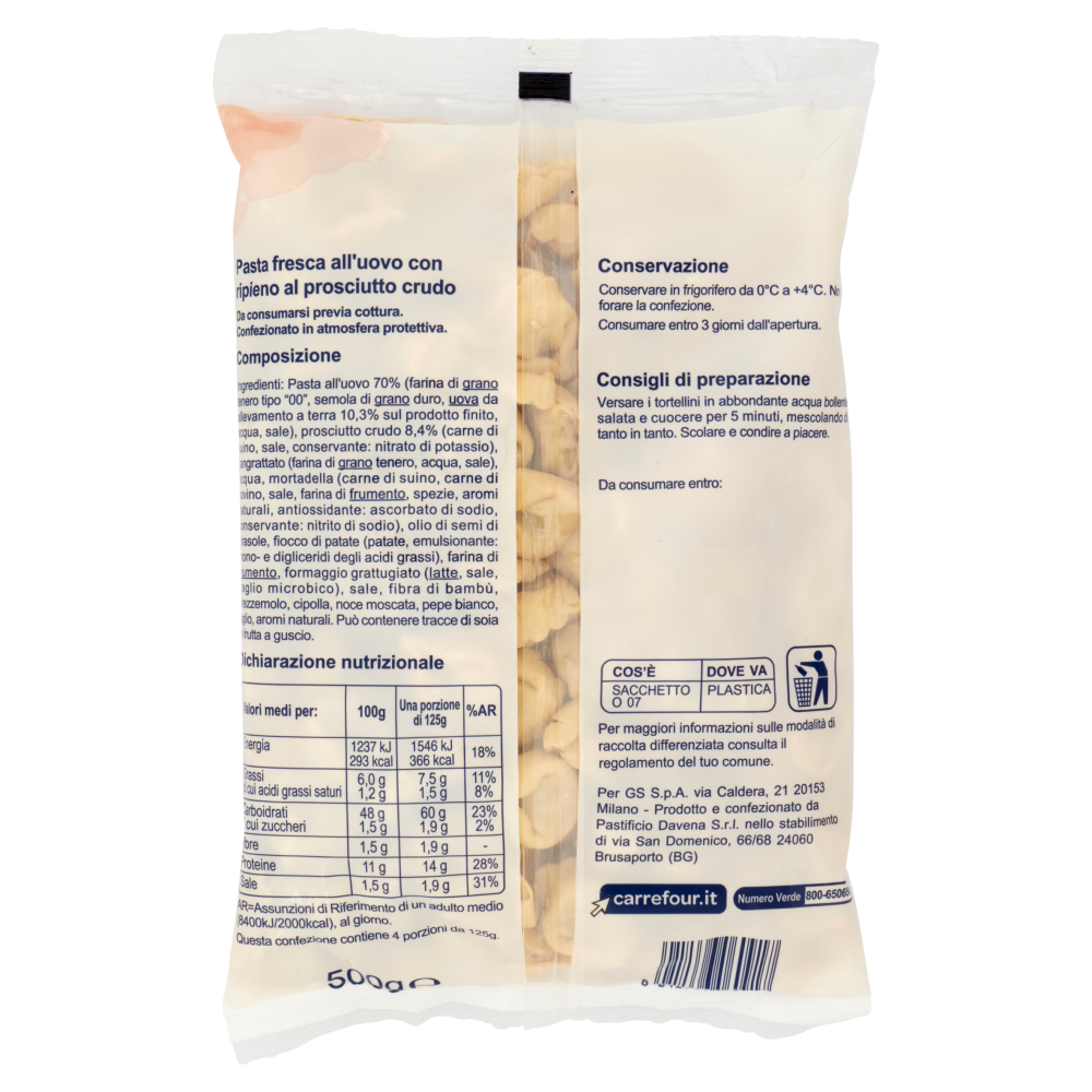 Simpl Tortellini al prosciutto Crudo 500 g