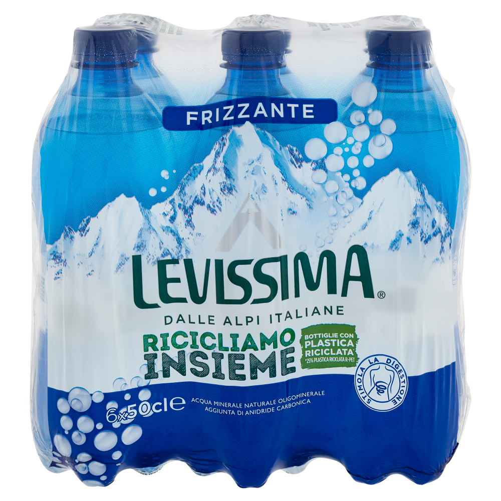 LEVISSIMA, Acqua Frizzante R-PET 25% 6 x 0,5 L