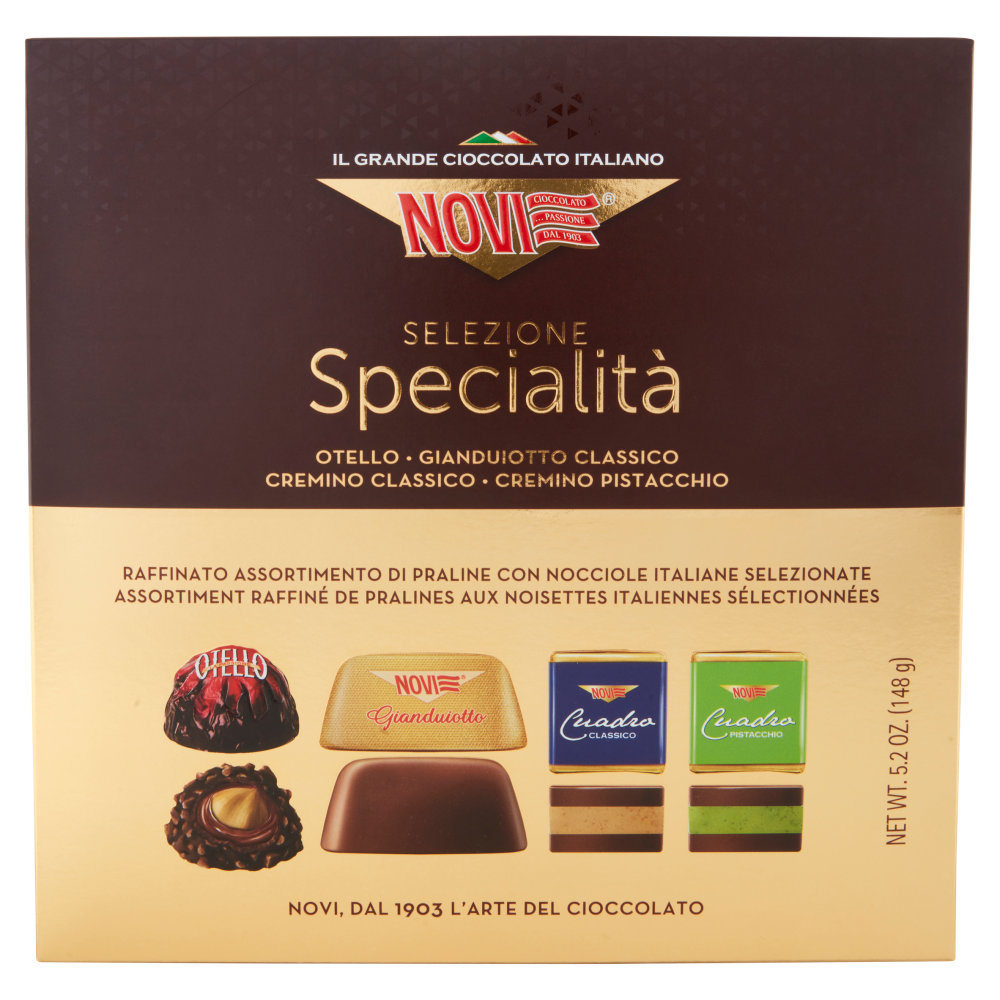 Novi Selezione Specialità Otello - Gianduiotto Classico - Cremino Classico - Cremino Pistacchio 148g