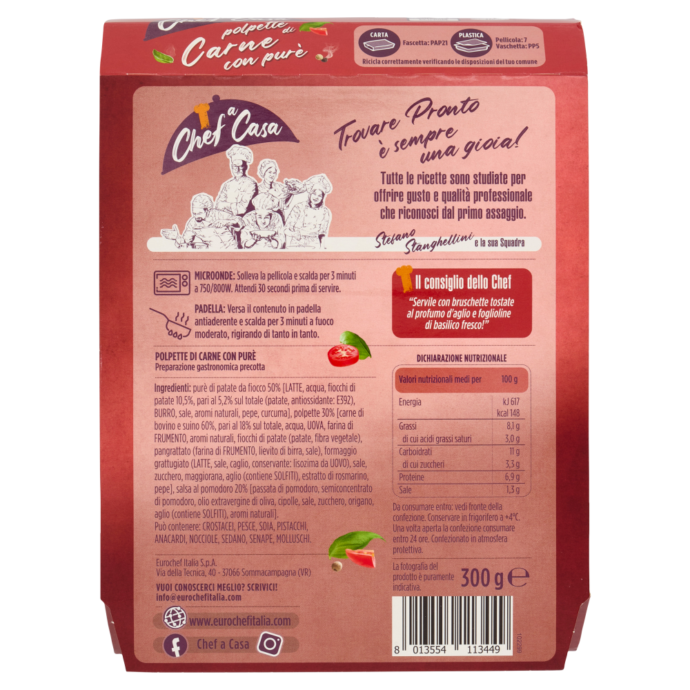 Chef a Casa polpette di Carne con purè 300 g