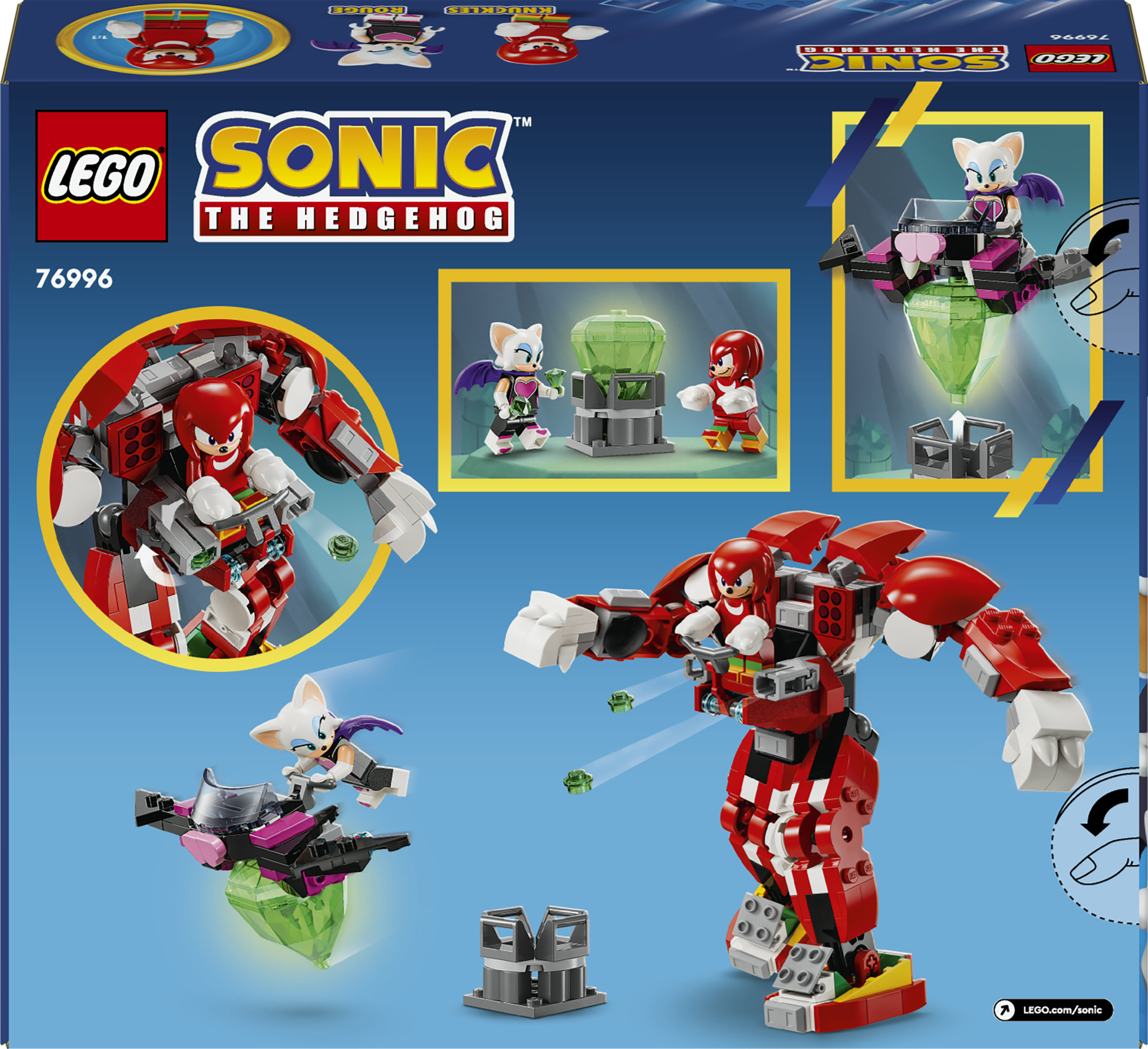 LEGO Sonic the Hedgehog 76996 Il Mech Guardiano di Knuckles, Giochi per Bambini da 8 Anni in su con Personaggi del Videogioco