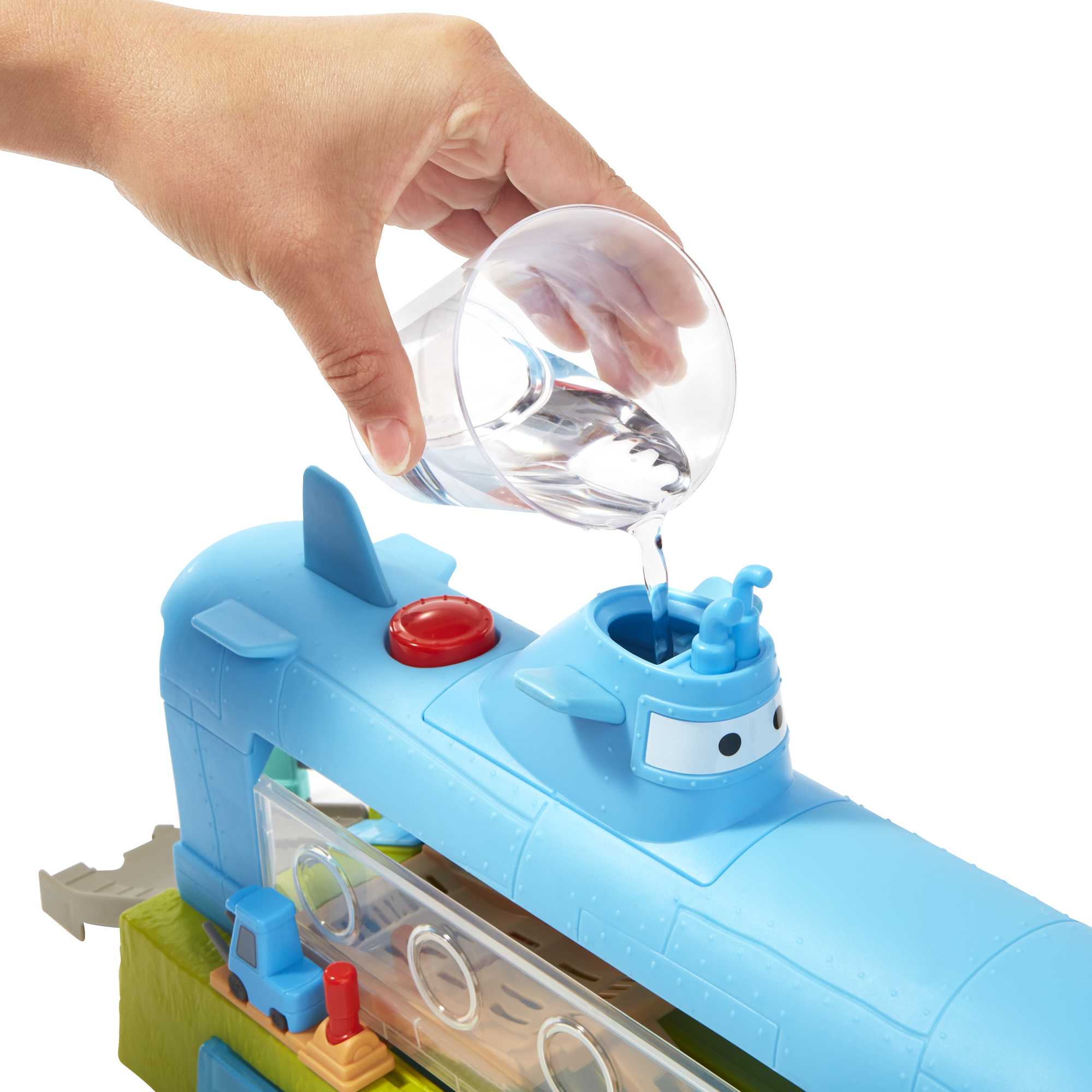 Disney Pixar Cars - Autolavaggio Balena-Sottomarino Cambia Colore playset con Veicolo Cambia Colore, Giocattolo per Bambini 4+ Anni