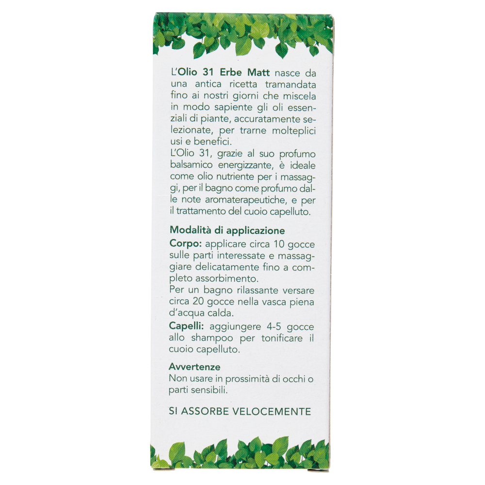 Matt olio 31 Erbe Balsamico Energizzante Corpo 100 ml
