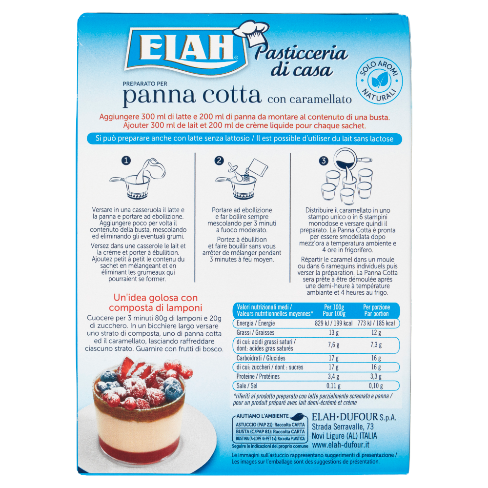 Elah Preparato per panna cotta con caramellato 90 g
