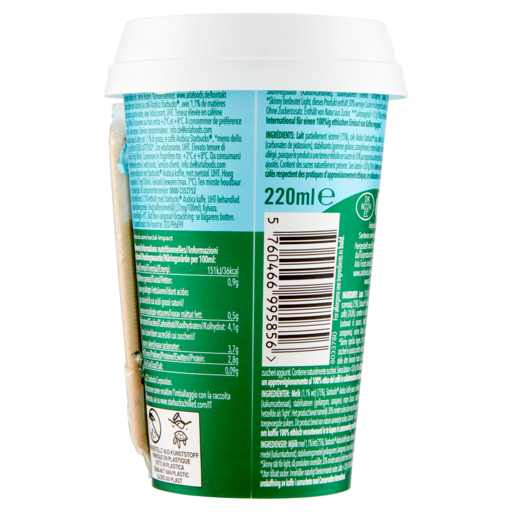 Starbucks Skinny Latte No Added Sugar* 220 ml